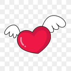 an angel heart with wings on a transparent background, hd png and psd