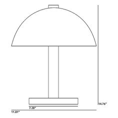 an image of a lamp with measurements for the base and shade on it's head