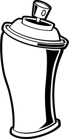 a black and white drawing of a coffee cup with a lid on it's side