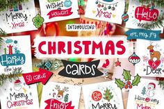 christmas cards with the words merry written on them