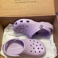 Brand New, Not Worn Once Lilac Crocs Outfit, Purple Crocs Aesthetic, Light Purple Crocs, Crocs Lavender, Cute Crocs Shoes, Crocs For Women, Cool Crocs, Crocs Aesthetic, Purple Crocs