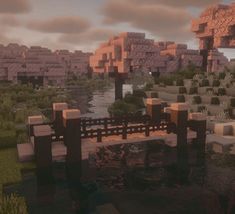 Bridge On Minecraft, Bridges In Minecraft Ideas, Minecraft Cute Bridge Ideas, Minecraft Cherry Blossom Bridge Ideas, Cute Small Bridge Minecraft, Bridge Idea Minecraft, Minecraft Nature Bridge, Minecraft Flower Bridge, Cute Bridges In Minecraft