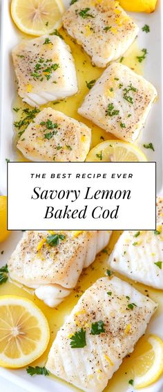 Image for Savory Lemon Baked Cod Easy Date Night Dinners At Home, Date Night Meals, Fish Recipes For Dinner, Lemon Baked Cod, Dinner Light, Date Night At Home, Eating Healthier, Cod Recipes, Night At Home