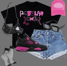 Summer Swag Outfits Baddie, Pink 4s, Swag Outfits Baddie, Ig Baddie Outfits, Ig Baddie, Summer Swag Outfits, Outfits Baddie