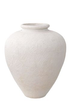 Matte White Clay Vase | Eichholtz Reine L | OROA Pottery Pots, Chinoiserie Wallpaper, Clay Vase, White Pottery, Vase Shapes, Natural Line, Romantic Decor, Lighting Accessories, European Furniture