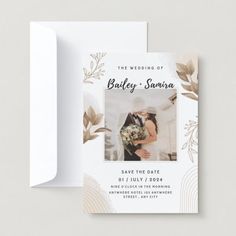 a wedding photo save the date card