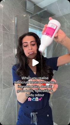 Dr Aamna Adel on Instagram: "If you have hydradenitis suppurativa, stinky pits, ingrowns then this is 🤌🏽 🤍🌸💕💦

#dermatologist #hibiclens #ingrownhairs #razorbumps #bodyodour #smellgood #productrecommendations #folliculitis #shavingtips #acne #backacne" Slay Queen, Natural Body Care, Body Odor, Natural Body, Massage Therapy