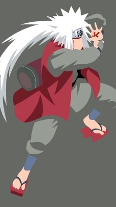 an anime character with white hair and red shoes, holding his hands up in the air