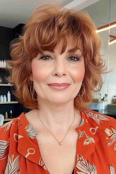 80+ Youthful Hairstyles & Haircuts for Women Over 50 Shorter Shaggy Haircuts, Meg Ryan Short Hair Choppy Layers, 50s Haircuts Women, Reba Hairstyles, Shag Haircuts For Women Over 50, Short Hair For Women Over 50, Very Layered Hair Medium Over 50, Old Lady Hairstyles, Short Shaggy Hair