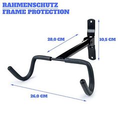 the frame protection bracket is shown with measurements for each side and back ends on it