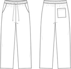 the front and back views of men's pants