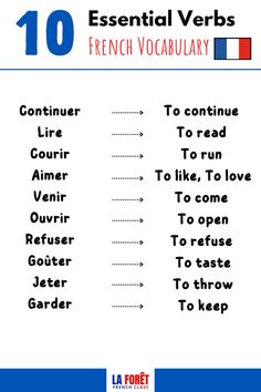 the words in french that are used to teach english