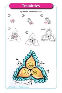 the instructions for how to draw an ornament with colored pencils and markers