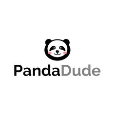 the panda dude logo is black and white