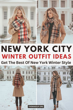 Trendy New York Winter Outfits ❄️ | Stylish Layers for Cold Days Outfit Ideas Winter New York, New York City Winter Outfits 2024, New York City Outfits Christmas, Outfit For Nyc In Winter, Chic New York Outfit, Upstate New York Aesthetic Outfit, Philadelphia Outfit Winter, Outfits For Washington Dc Winter, Fall Nyc Fashion