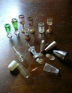 several different types of glass on a table