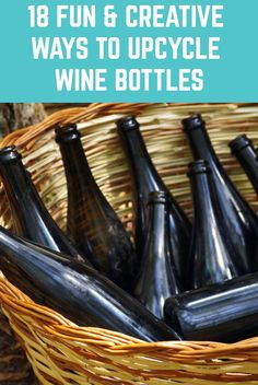 Reuse Wine Bottles Diy, Recycling Bottles Ideas, Recycle Wine Bottles Ideas, Recycling Wine Bottles, Use For Wine Bottles, Things To Do With Old Bottles, Upcycle Glass Bottles Diy Crafts, Mini Wine Bottle Crafts