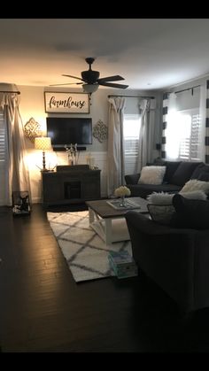 the living room is clean and ready for us to use in its new owner's home