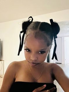 two buns, bow hairstyles, black inspo Two Buns Hairstyle, Bow Hairstyles, Cornrows Braids For Black Women, 4b Hair, Two Buns, Bow Hairstyle, Curly Hair Styles Easy