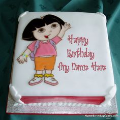 a birthday cake with a cartoon character on it