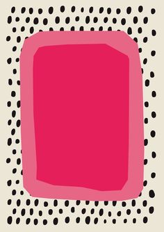 a pink square with black dots on it