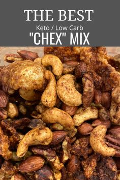 How to make Keto/ Low Carb Chex Mix with mixed nuts, pork rinds, cheese crisps, and a seasoned buttery sauce. Chec Mix Recipe, Chex Mix Flavors, Healthy Chex Mix, Healthy Trail Mix Recipes, Keto Pork Rinds, Homemade Chex Mix, Chex Mix Recipe, Trail Mix Recipes