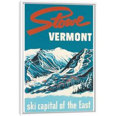 an old ski poster with the words slope vermont