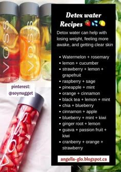 Water With Fruit, Healthy Detox Cleanse, Detox Smoothies, Smoothie Detox, Detox Water Recipes