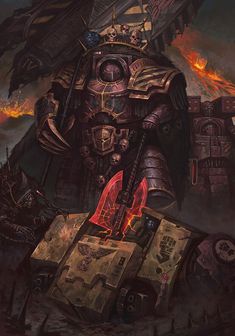 40k Fan Art, Chaos Space Marines, Iron Warriors, Models To Draw