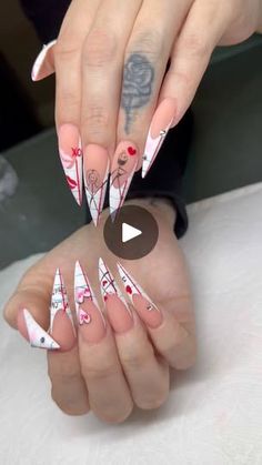 111K views · 3.8K reactions | Valentines Day nail set #nailinspo #nails #valentinesday #valentimesdaynails #nailart #longnails #nailtutorial #nailsstepbystep #stilettonails #uñaslargas #uñasacrilicas #acrilicnails #frenchnails #uñasfrancesas | Esme25sz