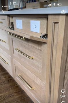 an image of a kitchen counter top with drawers