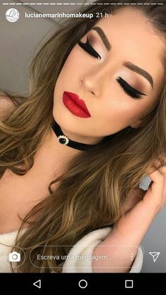 Red Lipstick Makeup Blonde, Makeup With Red Lipstick, Red Hair Makeup, Red Lips Makeup Look, Red Lipstick Makeup, Bold Makeup Looks, Bridal Eye Makeup, Red Lip Makeup, Formal Makeup