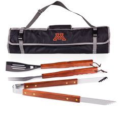 Signature HomeStyles Grill Sets University of Minnesota NCAA 3-Piece BBQ Tote & Grill Set Bbq Tool Set, Grill Set, Canvas Storage, Picnic Time, Portable Bag, Grilling Tools, Bbq Tools, Tote Storage, Texas A&m