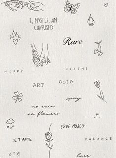 the back side of a piece of paper with writing on it and images of flowers