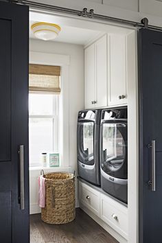 a washer and dryer in a laundry room