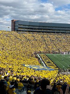 a football stadium full of fans and players