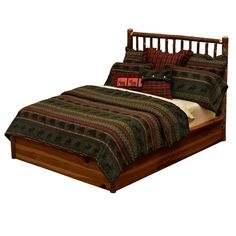 the bed is made and ready for someone to use it in their home or office