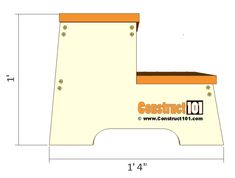 a drawing of a step stool with measurements