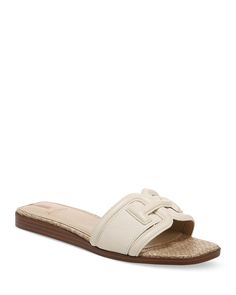 Sam Edelman Women's Irina Slip On Slide Sandals Shoes - Bloomingdale's Cream Slip-on Sandals With Leather Sole, Classic Closed Toe Cream Sandals, Classic Cream Closed Toe Sandals, Classic Cream Sandals With Leather Sole, Cream Leather Sole Slip-on Sandals, Cream Sandals With Removable Insole And Single Toe Strap, Elegant Beige Flat Sandals, Cream Sandals With Leather Sole And Flat Heel, Elegant Beige Sandals With Leather Footbed