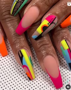 Fearless Nails, Sandy Nails, Abstract Nails, Funky Nail Art, Summer Nail Art, Colorful Nails, Pretty Nail Art Designs