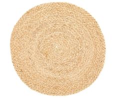 a round woven placemat on a white background