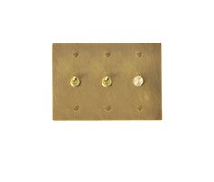 brass plate with three screws and four holes