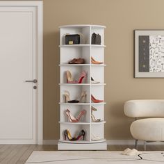 Luxury 360 Rotating Shoe Cabinet Spinning Shoe Rack, Rotating Shoe Rack, Spin Shoes, Shoe Shelf, Shoe Storage Cabinet, Shoe Organizer, Open Storage, Shoe Cabinet, Closet Storage