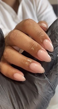 French Natural Nails Short, December French Nails, December Nails French Tip, Short Oval French Nails, Champagne French Tip Nails, Engagement Nails Almond, Police Nails, Extra Short Almond Nails, Nude French Tip Nails