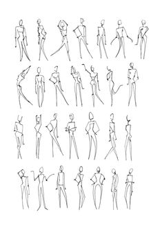 a bunch of sketches of people standing and sitting in different poses, all with their hands on their hipss