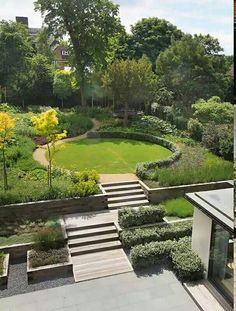 two pictures side by side, one shows a garden and the other shows an outdoor area