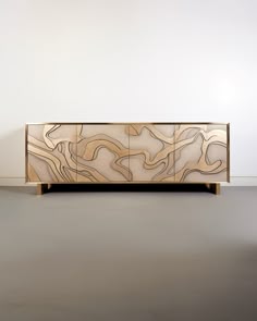 a cabinet with an abstract design on it