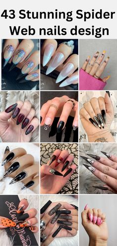 43 Cutest Spider Web Nails Designs