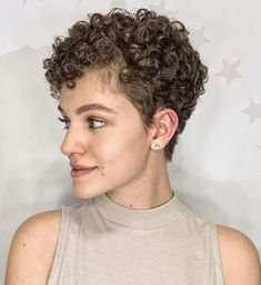 Pixie Bob Hair, Short Permed Hair, Permed Hair, Short Curls, Curly Pixie, Pixie Hair