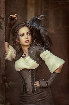 Love the matching bolero, waist cincher and gloves in contrast to the light shirt Steampunk Mode, Steampunk Outfits, Moda Steampunk, Mode Steampunk, Steampunk Couture, Surreal Portrait, Steampunk Dress, Steampunk Women, Diesel Punk